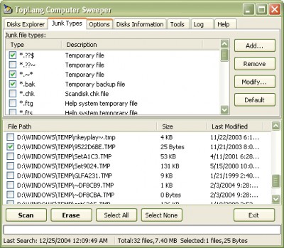 TopLang Computer Sweeper 1.1 screenshot