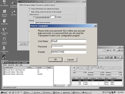 Transparent Screen Lock PRO for WinNT/2000/XP/2003 4.00 screenshot