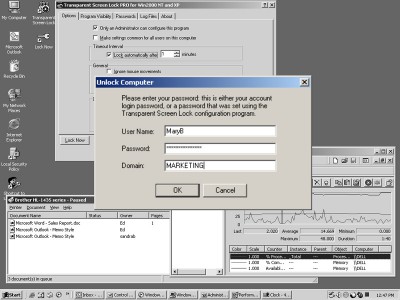 Transparent Screen Lock PRO for WinNT/2000/XP/2003 4.50 screenshot
