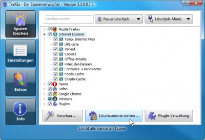 TraXEx - der Spurenverwischer 3.3.5.0 screenshot