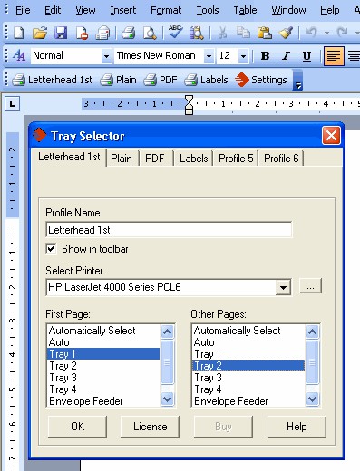 Tray Selector 1.0.002 screenshot