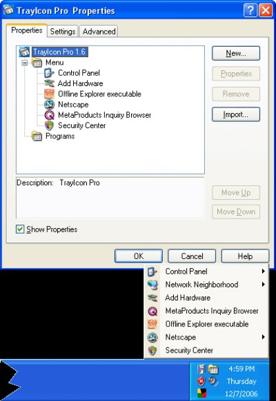 TrayIcon Pro 2.1 SR1 screenshot