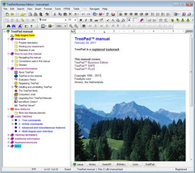 TreePad Business Edition 8.2.2 screenshot