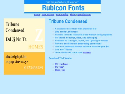 Tribune Condensed Font TT 2.00 screenshot