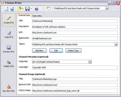 Tristana Writer RSS Editor 5.0.0.191 screenshot