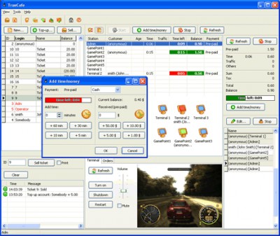TrueCafe. Internet cafe software 6.1 screenshot