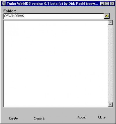 Turbo WinMD5 0.44 screenshot