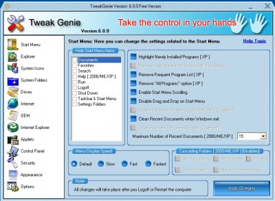 Tweak Genie 6.0.1 screenshot