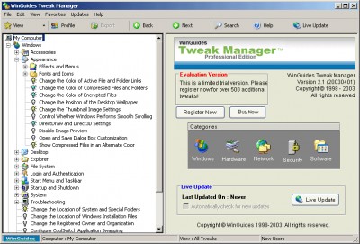 Tweak Manager 2.12 screenshot