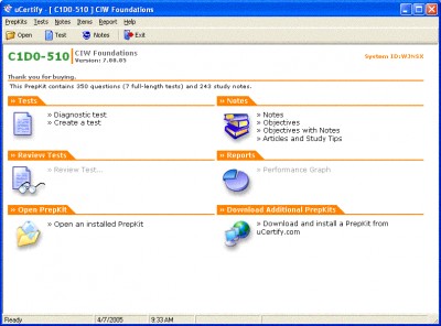 uCertify - CIW Practice Test for Exam 1D0-510 - 53 8.02.05 screenshot