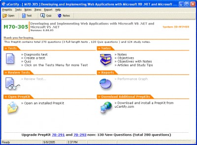 uCertify - MCSD.NET Practice Test for Exam 70-305 8.02.05 screenshot