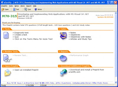 uCertify - MCSD.NET Practice Test for Exam 70-315 8.02.05 screenshot