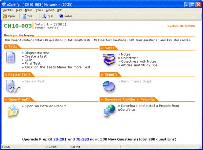 uCertify - Network+2005 Practice Test for Exam N10 8.01.05 screenshot