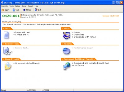 uCertify - OCP Practice Test for Exam 1Z0-001 - 30 8.01.05 screenshot