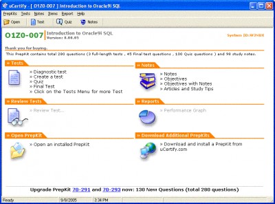 uCertify - OCP Practice Test for Exam 1Z0-007 - 28 8.01.05 screenshot