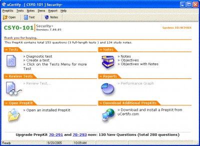 uCertify - Security+ Practice Test for Exam SY0-10 8.01.05 screenshot