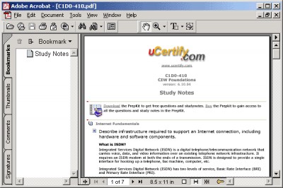 uCertify Study Notes for exam 1D0-410 6.11.05 screenshot