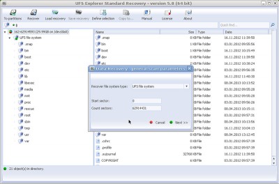 UFS Explorer Standard Recovery (BSD) 5.12 screenshot