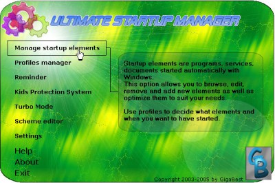 Ultimate Startup Manager for Windows 1.1 screenshot