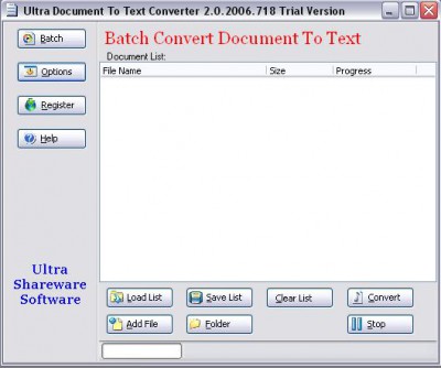 Ultra Document To Text Converter 2.0.2011.4 screenshot