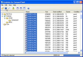 Undelete CompactFlash 1.6 screenshot