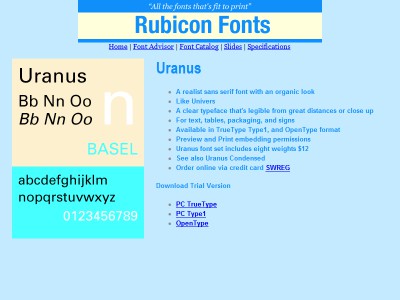 Uranus Font TT 2.00 screenshot