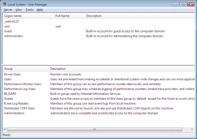 User Manager for XP/Vista 2.2 screenshot