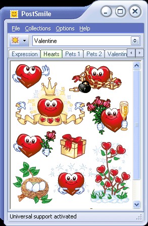 Valentine Smiley Collection for PostSmile 6.8 screenshot