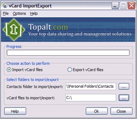 vCard ImportExport 1.0 screenshot