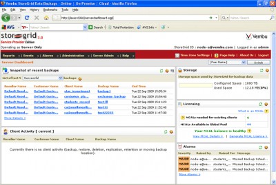 Vembu StoreGrid Service Provider Edition 3.1 screenshot