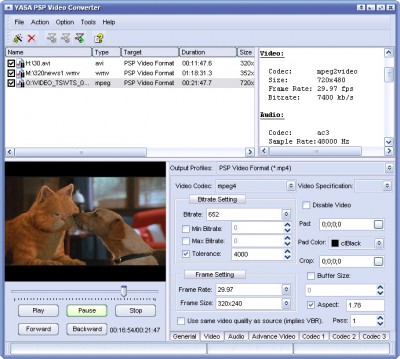 VFC CONVERT TO PSP VIDEO 2011.1105 screenshot
