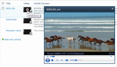 Video Column & Web Part 2.0 screenshot