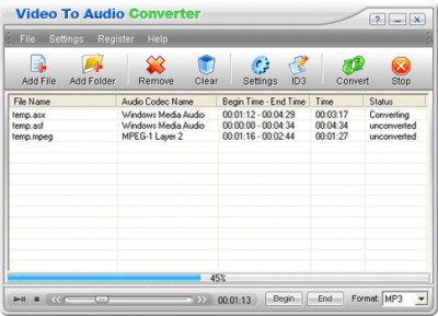 Video to Audio Converter 2.20 screenshot