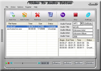 Video To Audio Cutter 2.00.07 screenshot