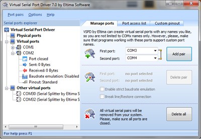 Virtual Serial Port Driver 9.0 screenshot