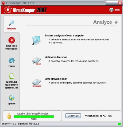 VirusKeeper 2007 Pro 7.4.25 screenshot