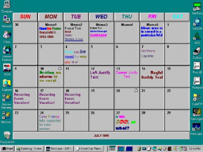 Visual Calendar Planner 5.0 screenshot