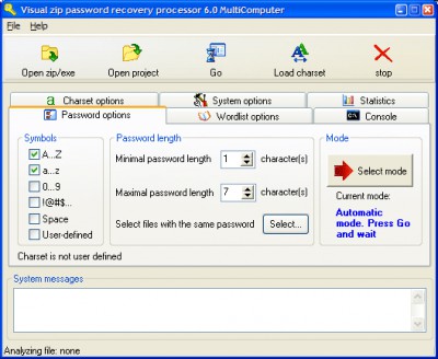 Visual Zip Password Recovery Processor 6.0 screenshot