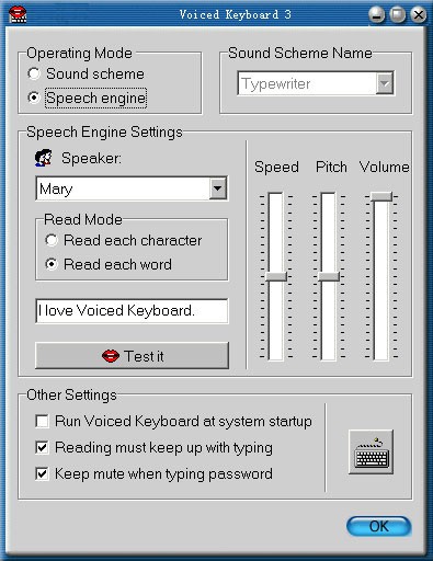 Voiced Keyboard 3.2 screenshot