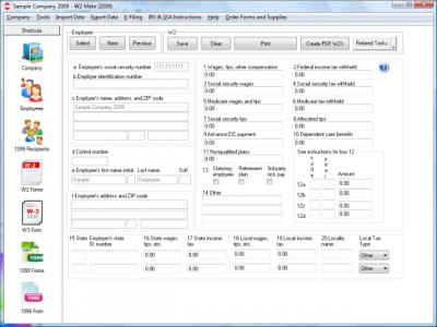 W2 Mate-W2 1099 Software 2.0.71 screenshot