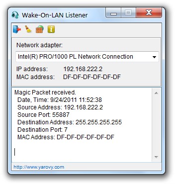 Wake-On-LAN Listener 2.4 screenshot