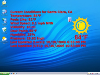 Weather Widget 2007 2.1 screenshot