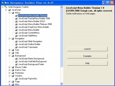 Web Designers Toolkit with Menu Ex 2.2 screenshot