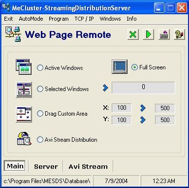 Web Page Remote - Streaming Distribution Server 7 screenshot