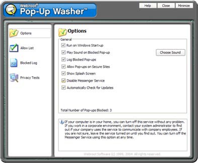 Webroot Pop-Up Washer 2.5 screenshot