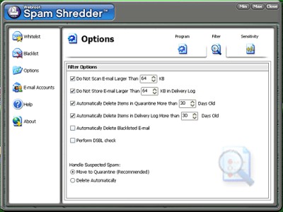 Webroot Spam Shredder 1.9 screenshot