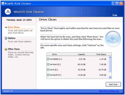 WinASO Disk Cleaner 1.5 screenshot