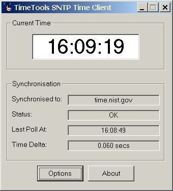 Windows atomic clock NTP time client 1.0.0 screenshot