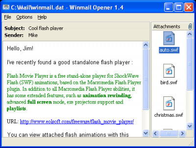 Winmail Opener 1.4 screenshot