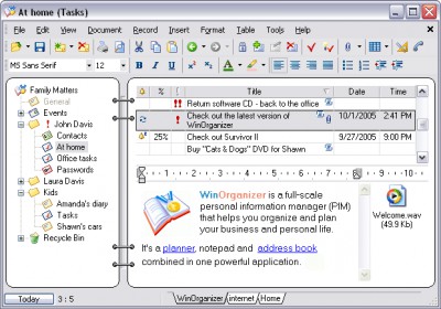 WinOrganizer 4.0 screenshot